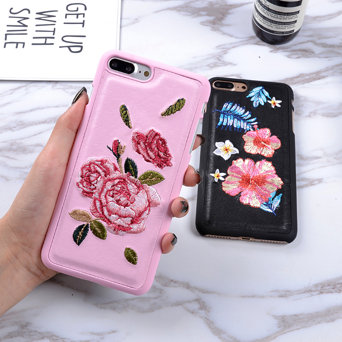 iphone7玫瑰花刺繡手機套蘋果6 plus復古刺繡防摔女時尚文藝7plus