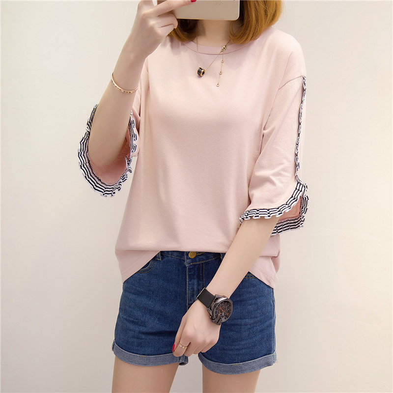 短袖t恤女寬松韓版學生百搭半袖體恤女白色上衣服夏裝新款女